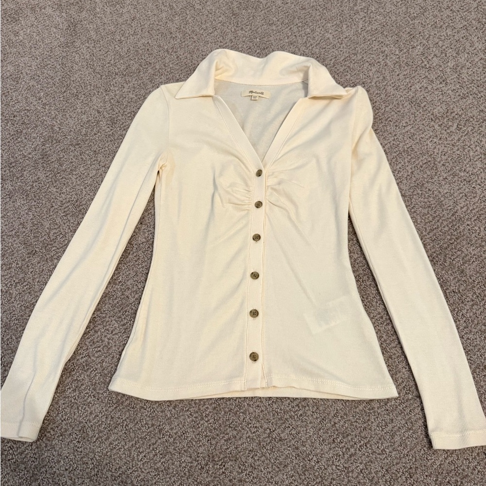Madewell Cream Button-Down Women's Shirt